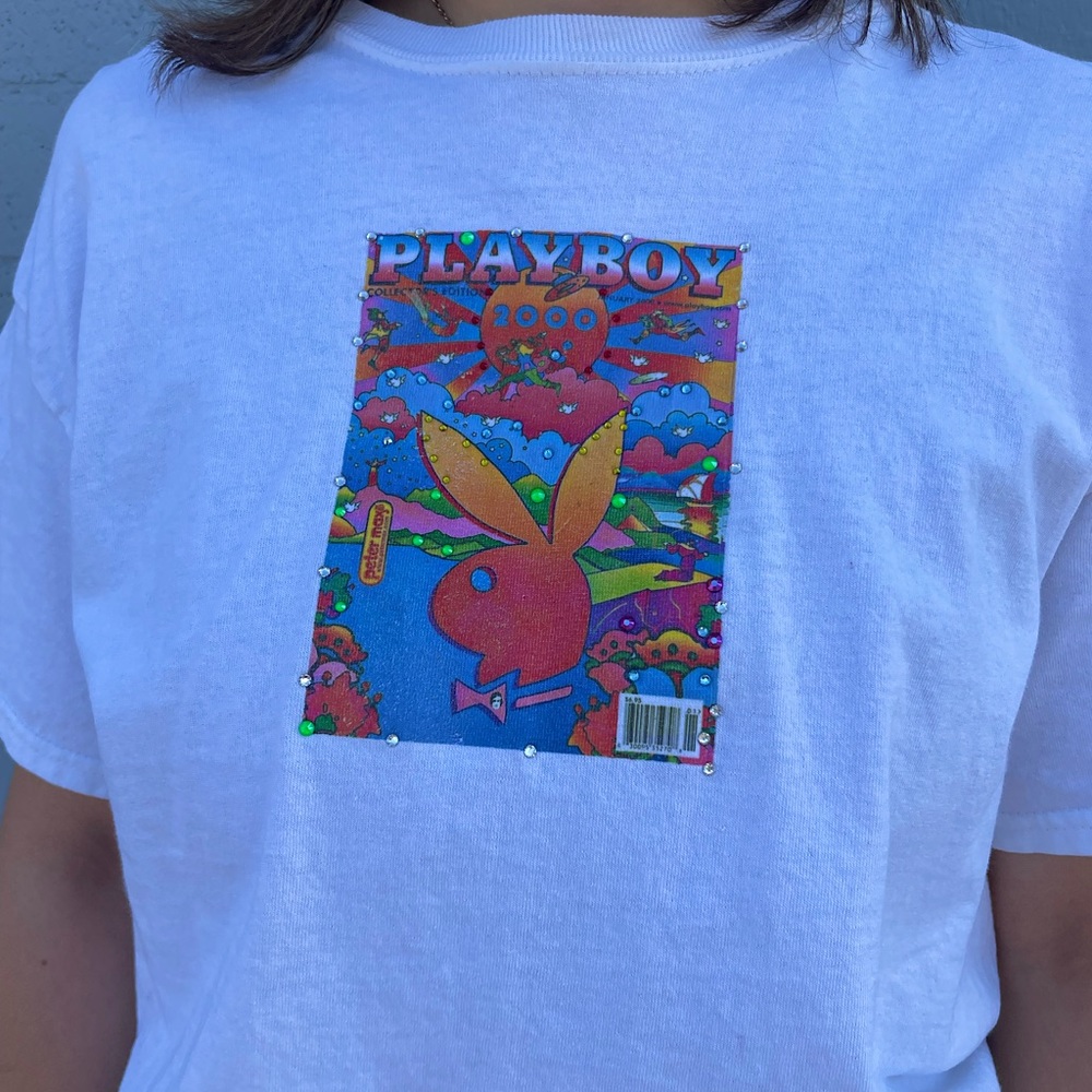 White Playboy Graphic Tee